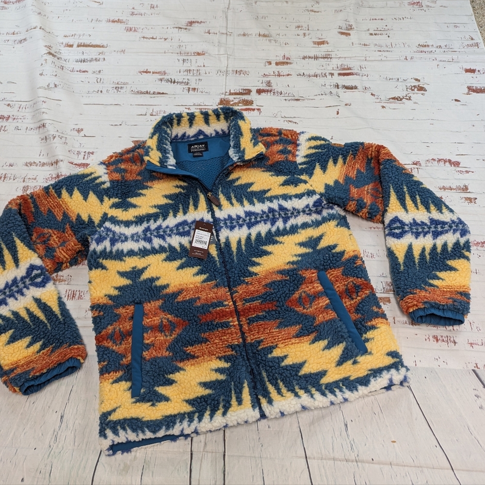 Ariat X Pendleton Fleece Zip Up Jacket "Night Dance" Aztec - Print MENS M NWT